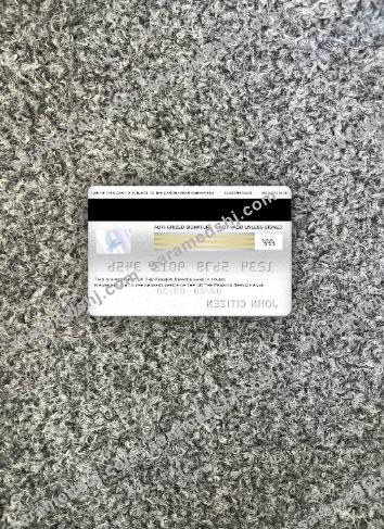 United Kingdom The Pension Service bank visa classic card photolook back